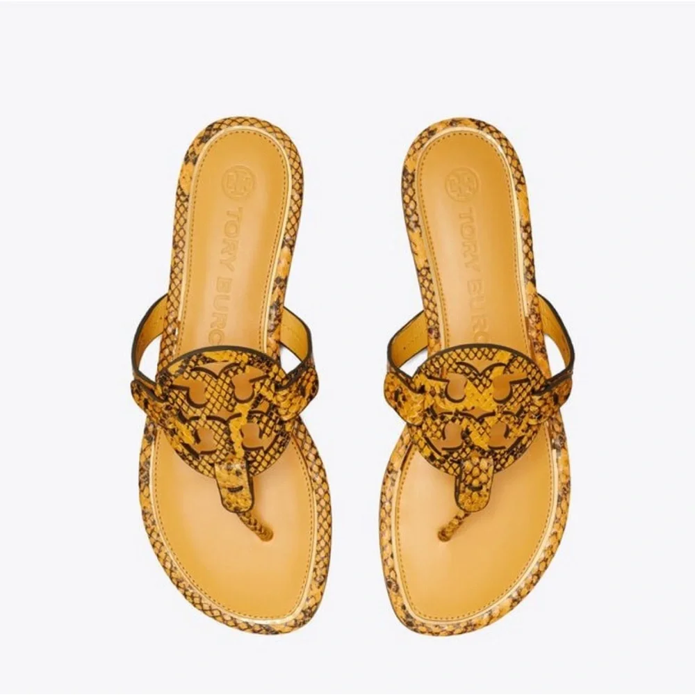 Tory Burch MILLER SANDAL, EMBOSSED LEATHER